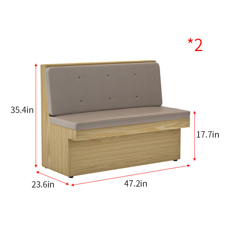 Banc rembourré en similicuir simple Simple Cafe