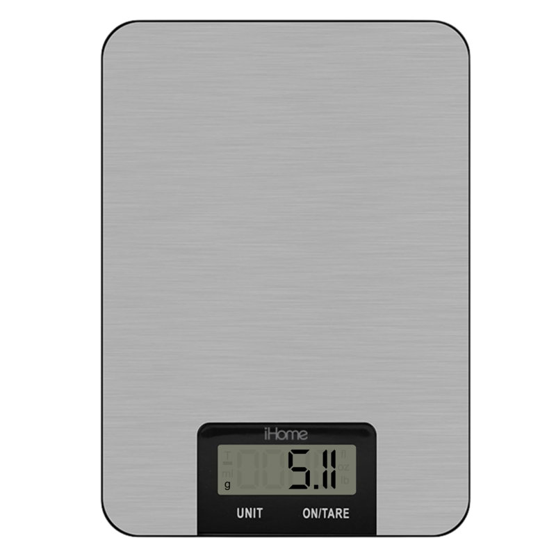 Balance numérique en acier inoxydable iHome - 11 lb, multi-unités