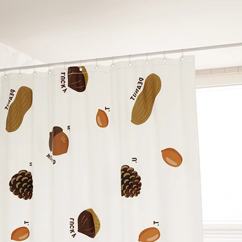 Rideau de douche en polyester avec crochets