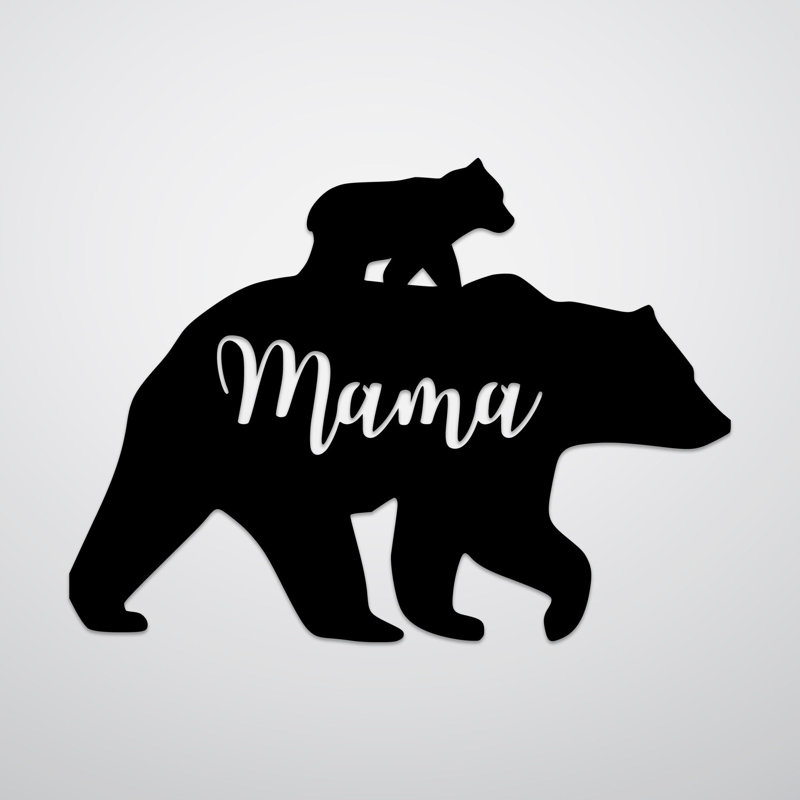 Art mural Ellieann Mama Bear, Noir, H 46 po x l 34 po x P 1 po