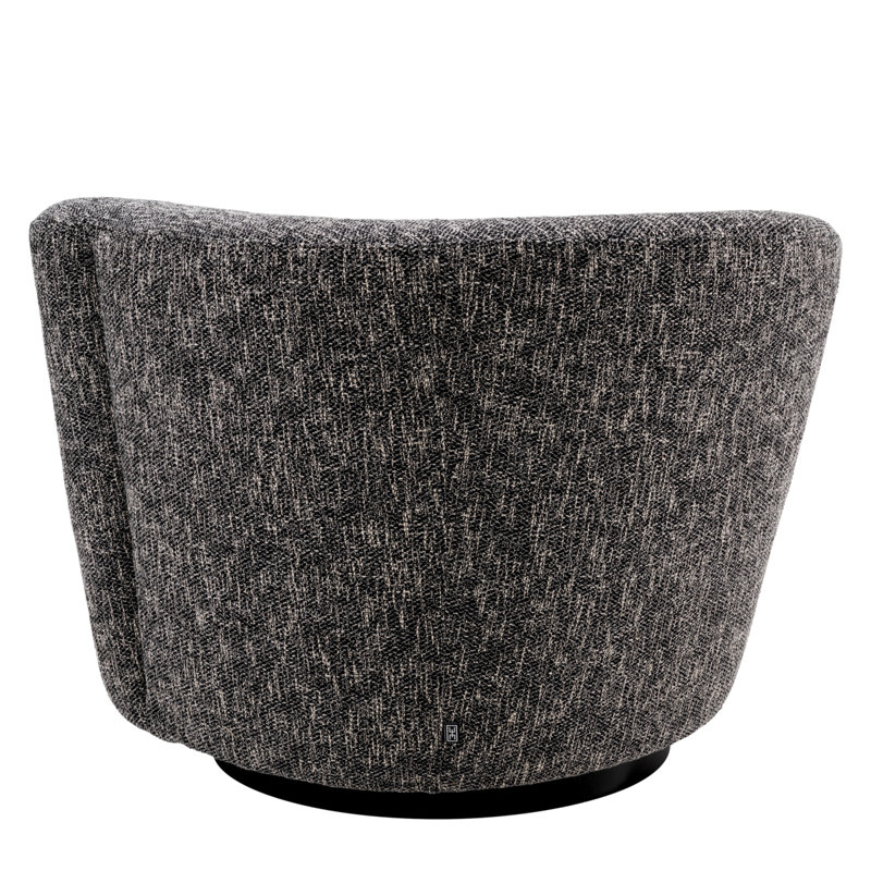 Colin Swivel Barrel Chair, Cambon Black Cotton Blend