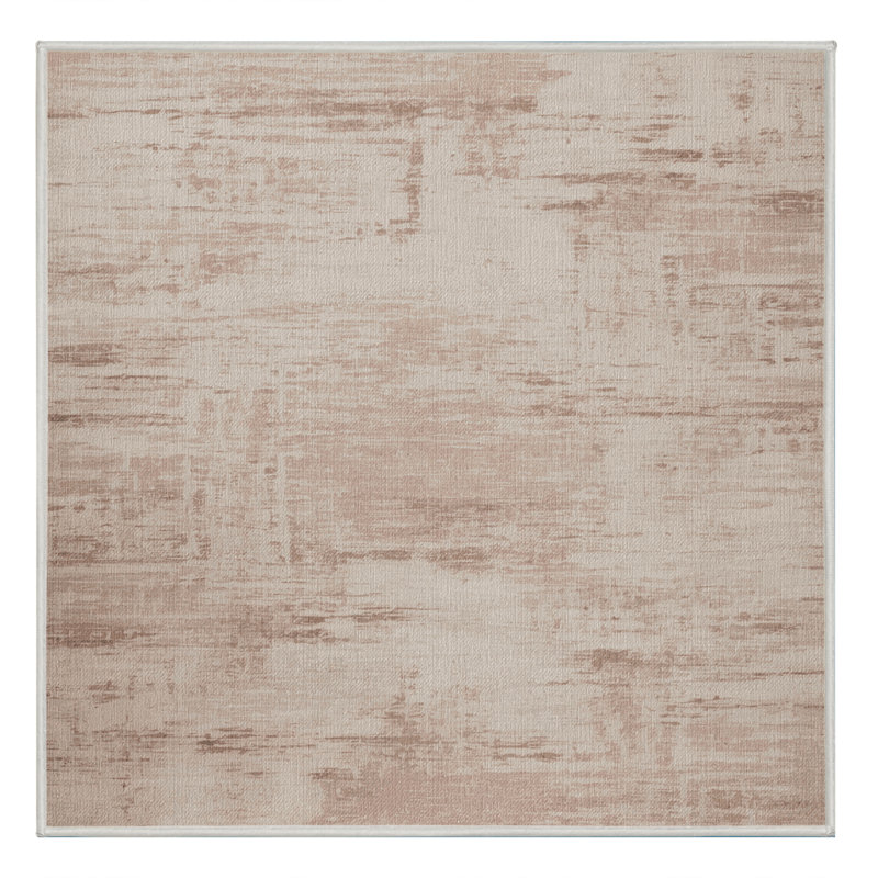 Machine Washable Abstract Beige Area Rug, Square 4'