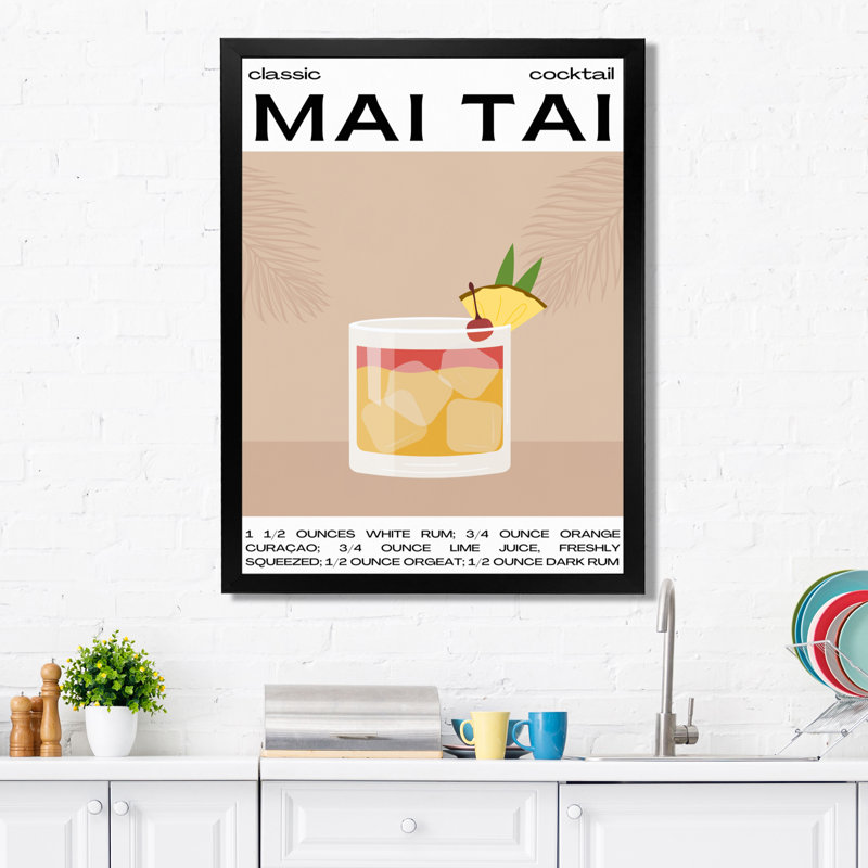 Décoration murale classique «Mai» - Décoration murale cocktails, Cadre photo noir simple, H 20 po x l 12 po