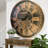 THE GEARS CLOCK Wall Clock with Real Moving Gears LU-LI_ 40 in Round DARK-BROWN