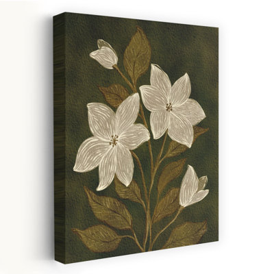 Affiche murale contemporaine de fleurs Deep Blooms I V2