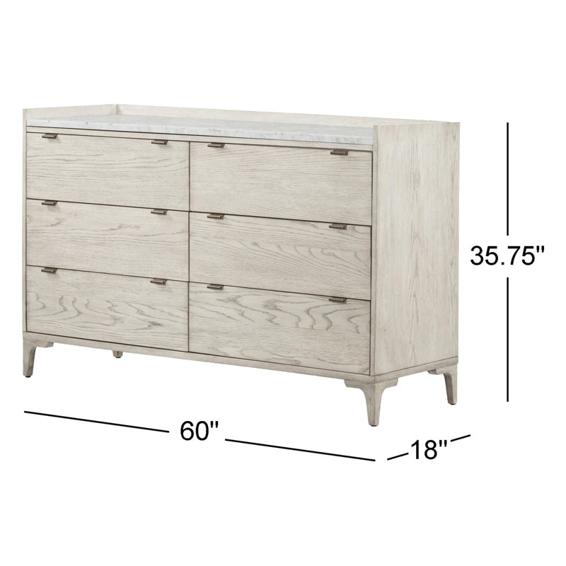 Viggo 6 Drawer 60" W Double Dresser