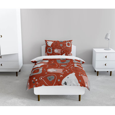 Bear Face Decorative Lightweight Comforter Set