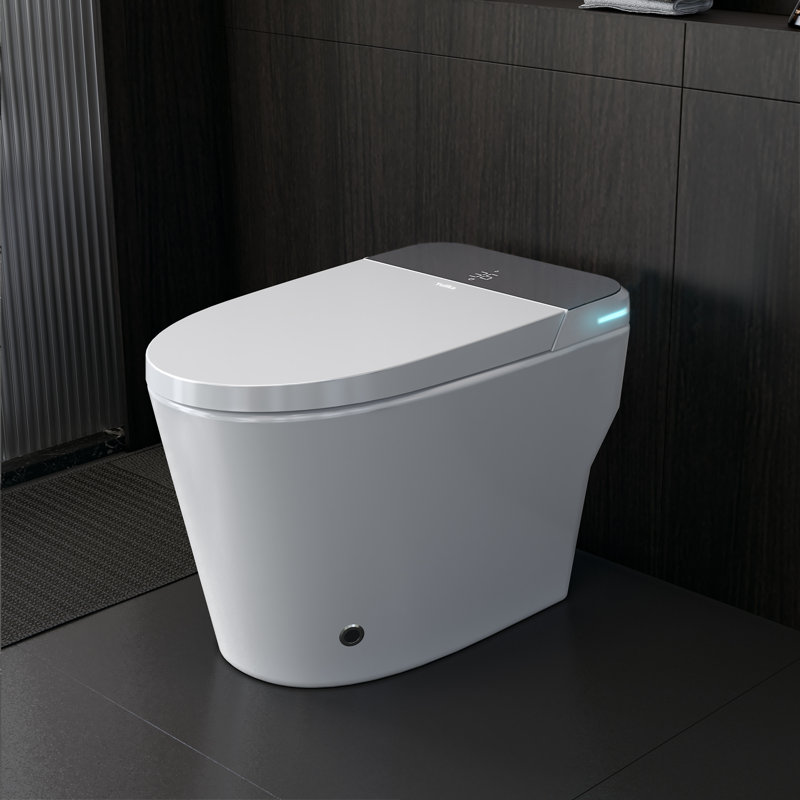 Toilette allongée au sol avec bidet YULIKA 1,28 gallons GPF (siège inclus)