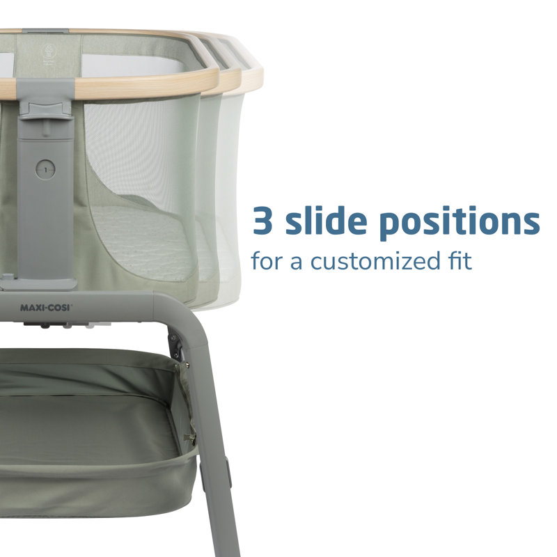 Iora Bedside Crib with Mattress, Green