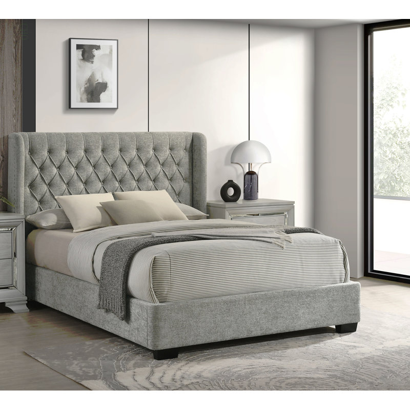 Tête de lit tapissier 1pc, gris, Grand