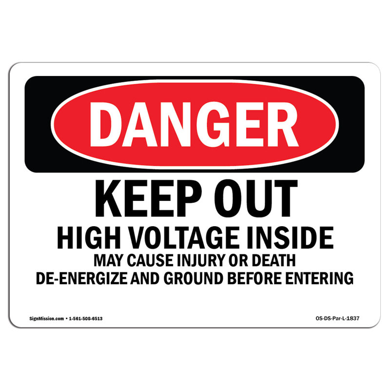 Signe de danger, H 12 po x l 18 po x P 0,1 po