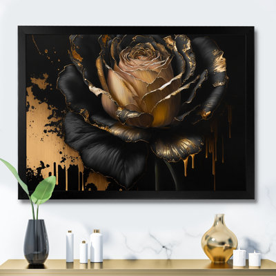Black And Gold Rose II Black And Gold Rose II - Print on Canvas