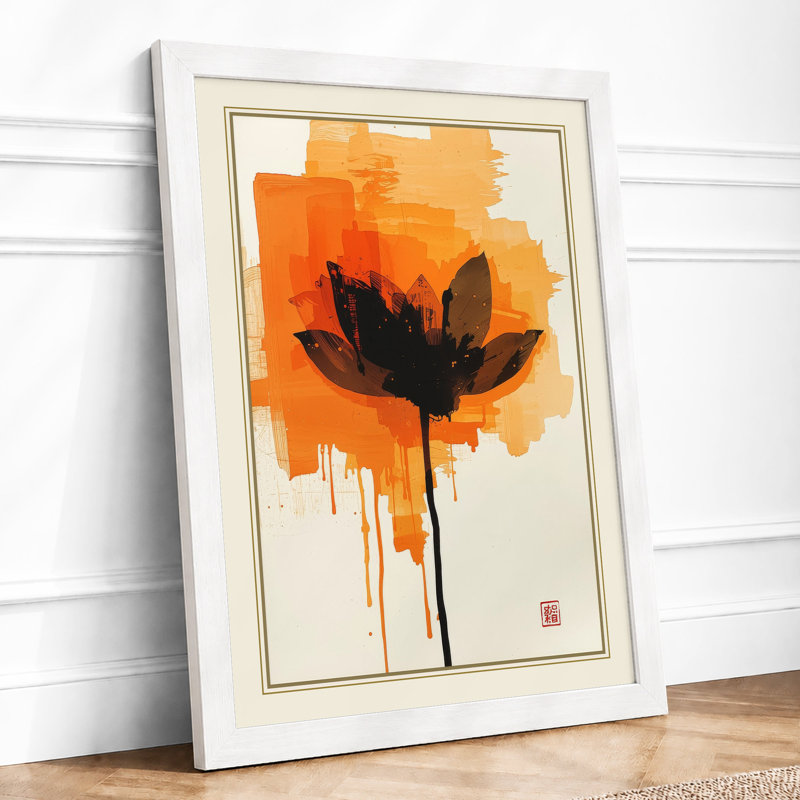 Amber Bloom Botanical - Framed Print, A4 - 29.7 x 21.0 cm, White
