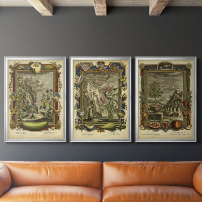 Genesis Fruits I  -Custom Framed  Wrapped Gallery Canvas - 3 Pieces