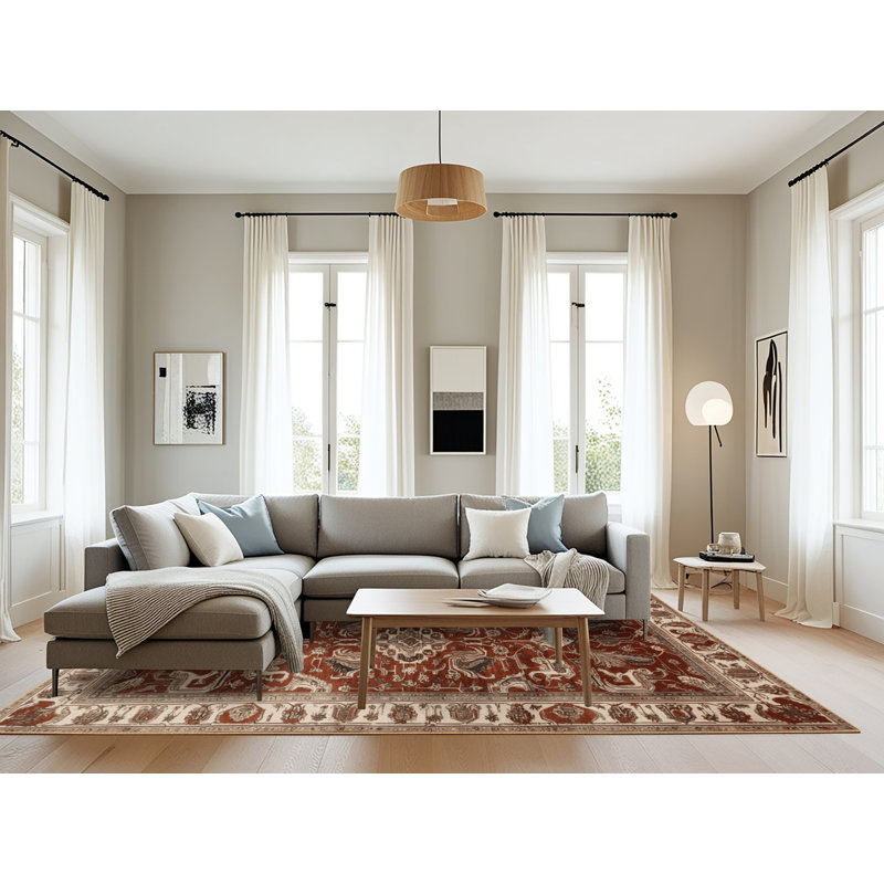 Tapis brun lavable à la machine, Rectangle 6 pi x 9 pi