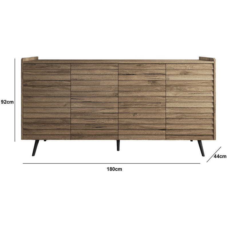 Rowson Modern Walnut Console Table with Numerous Shelves, 70.9 x 36.2 x 17.3 inches | 100% Chipboard & 1.0 inches MDF Drawer with Cover | Stylish Storage Solution for Living Room & Entryway, Elegant Design
