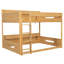 Lit superposé grand sur grand avec tablettes de rangement et ports USB, couleur bois-998681583
