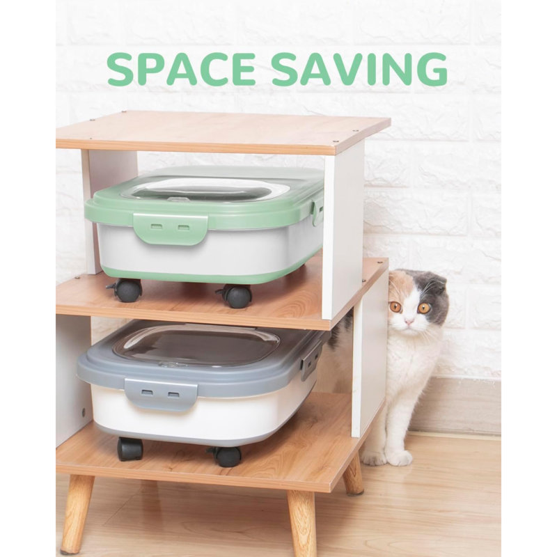 23 lb Contenant alimentaire en silicone avec couvercle à pression, Vert/blanc