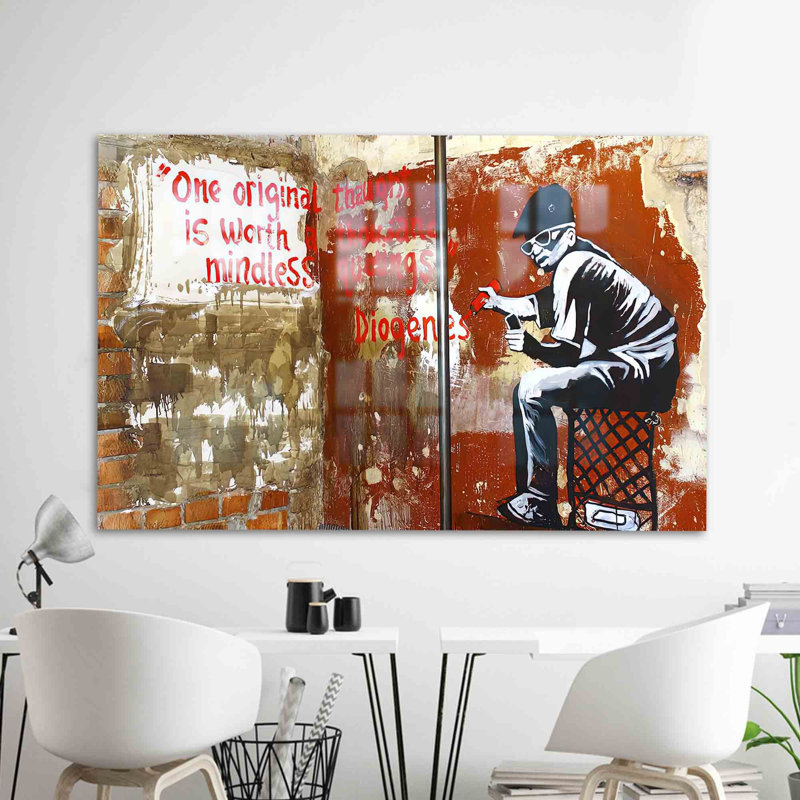 Graffiti de Banksy, H 47,2 po x l 70,9 po