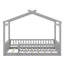 Structure de lit en bois avec clôture-709526561