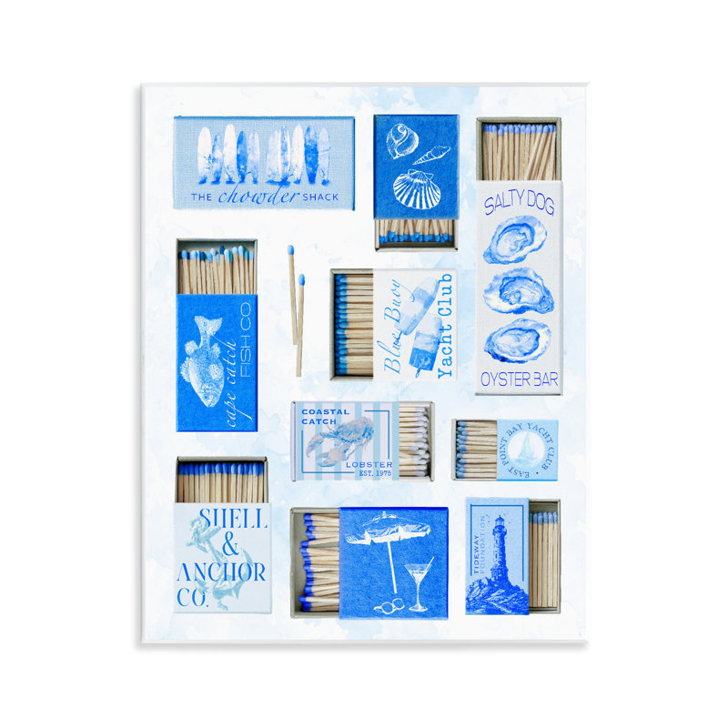 Plaque murale bleue «Blue Coastal Matchboxes», design par Ziwei Li