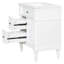 Meuble-lavabo de 30 po avec lavabo, armoire de salle de bain autoportante blanche avec tiroir rabattable et tablette réglable, structure en bois d'hévéa massif, panneaux de fibres à densité moyenne et poignées en métal-569540756