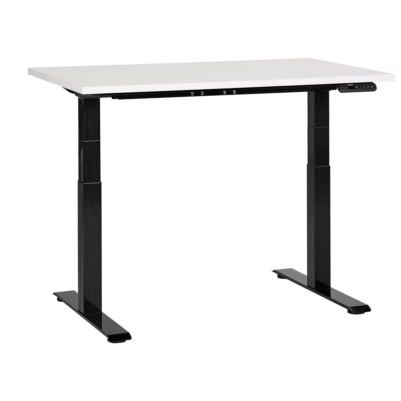 Luff Adjustable Height Steel Standing Desk, 128cm H x 120cm W x 72cm D, Black, White