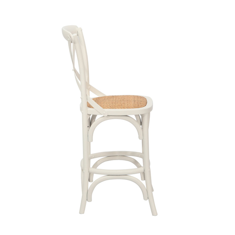 Tabouret Lisa, Blanc, Tabouret de comptoir (siège d'une hauteur de 24,4