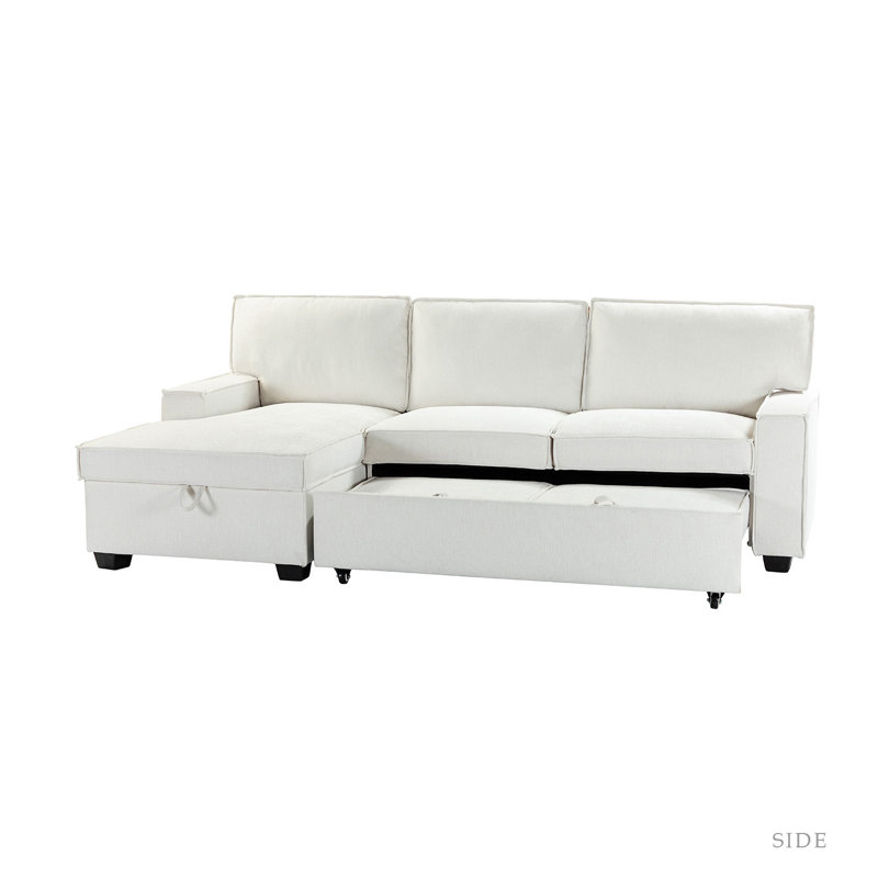 Stevonte 3 Seater Sofa & Chaise, White