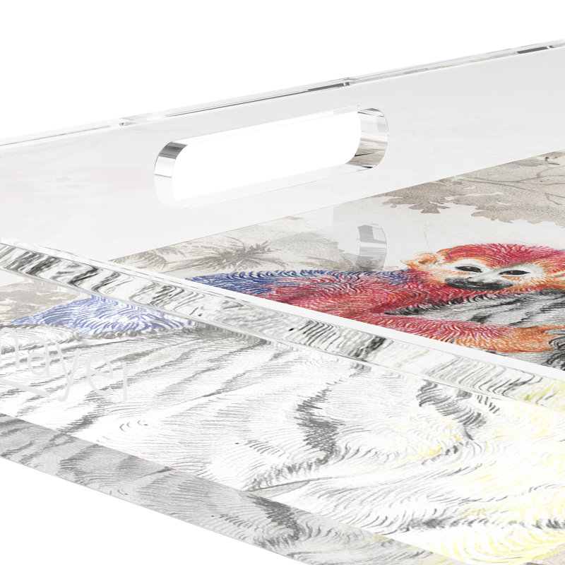 Arcadia Tiger Acrylic Square Decorative Tray, 18"W x 18"D x 2"H
