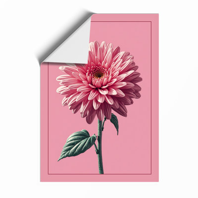 Pink Gerbera Bloom Botanical - Print