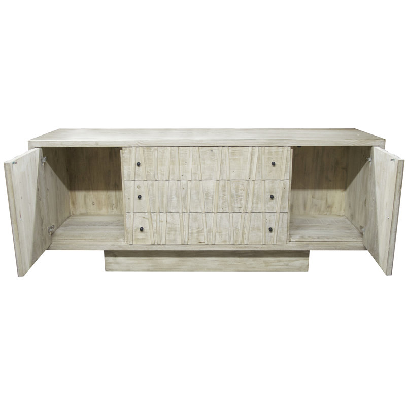 Ranunculus 76'' W Solid Wood Sideboard, Gray Wash
