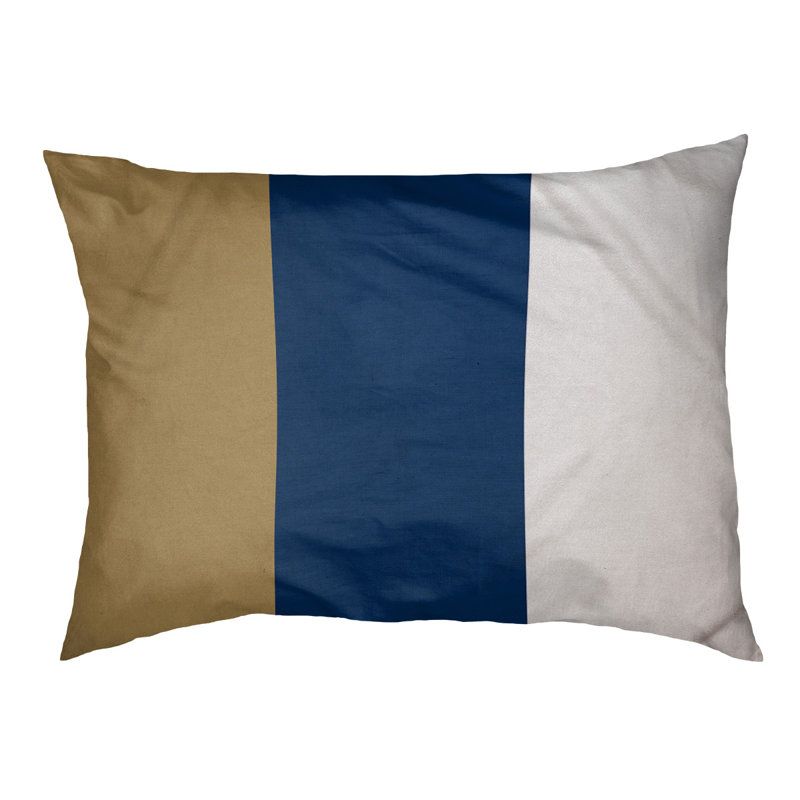 Oreiller rectangulaire Bousson, Moyen (L 30 po x l 40 po), Or / bleu marine /