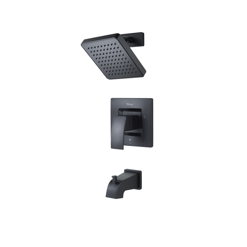 Kenzo Pressure-Balanced Tub and Shower Faucet, Matte Black