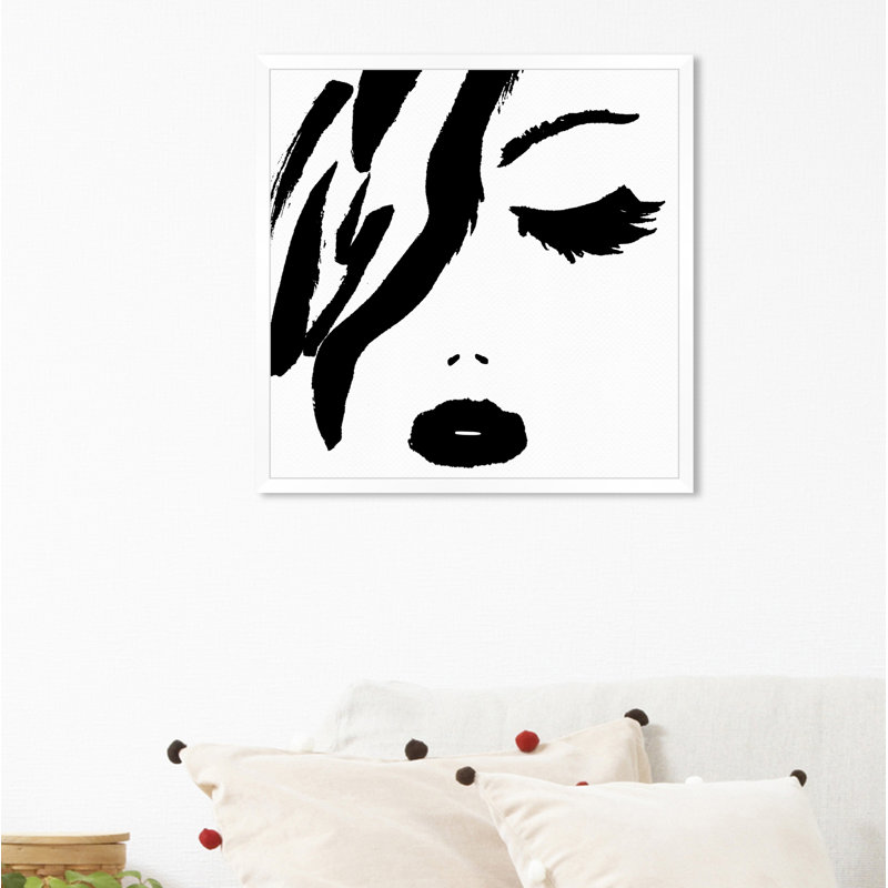 «All Black Rouge à lèvres», reproduction, H 18 po x l 18 po, Impression encadrée, White Flat