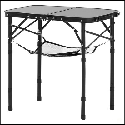 Table de camping pliante portative de 2 pi avec hauteur réglable, durable et légère pour une utilisation extérieure