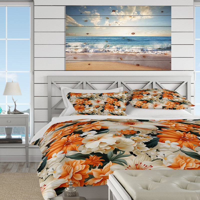 Ensemble de housse de couette Papaya Dreams, Housse de couette simple + 1 taie décorative stan