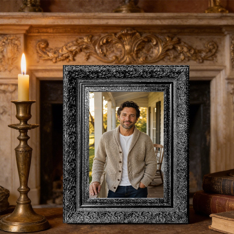 Cadre photo noir sophistiqué 3 pièces 5 po x 7 po avec fixation murale ou table