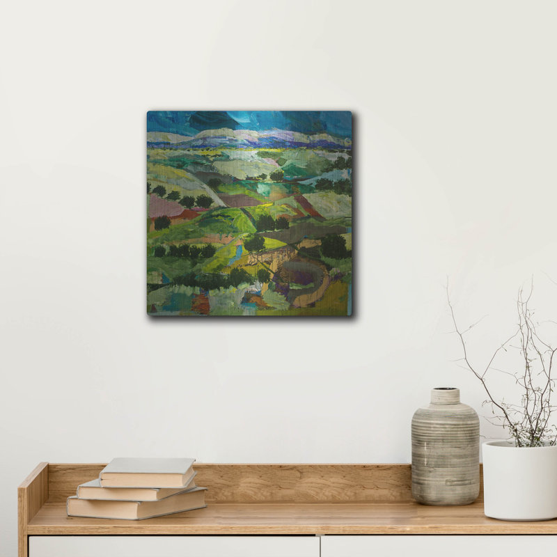 Art mural luxueux «Into The Fields» par Allan Friedlander, 12 po x 12 po, H 12 po x l 12 po