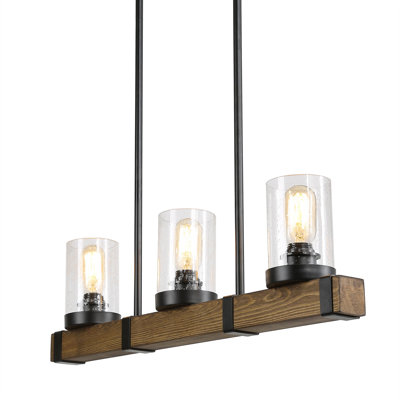 Lustre géométrique en bois 3 lumières Deemer