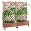 2 pièces Jardin surélevé avec treillis, 60 po x 13 po x 61,4 po jardinières en bois surélevées pour l'extérieur