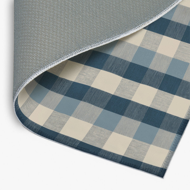 Tapis d'intérieur et d'extérieur à carreaux bleu, Rectangulaire 2 pi x 3 pi