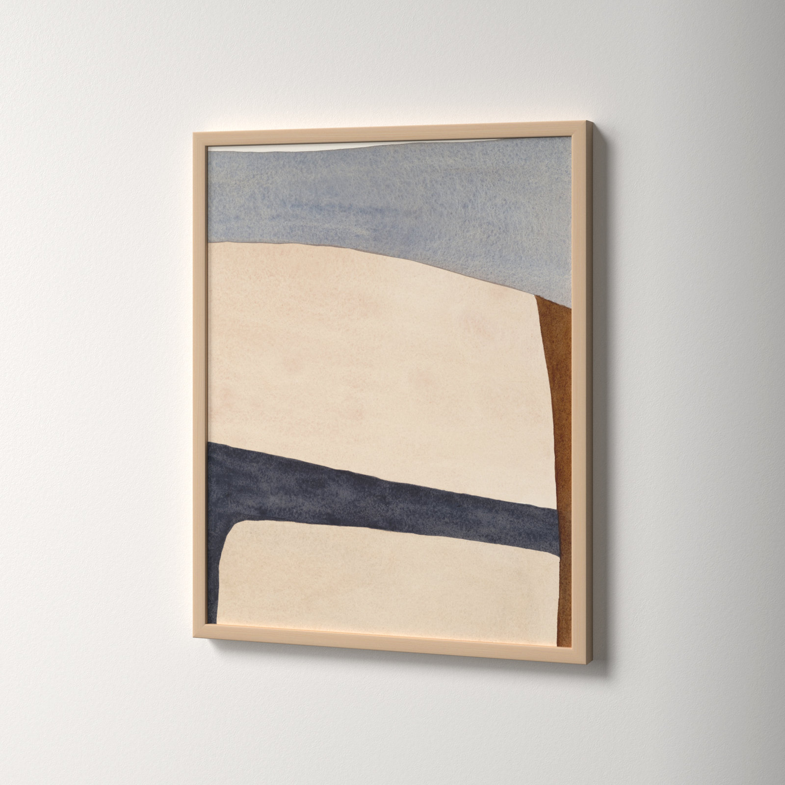 Divided By Blue 1 by Julia Balfour, White Framed, 30" H x 24" W x 1.25" D, Black