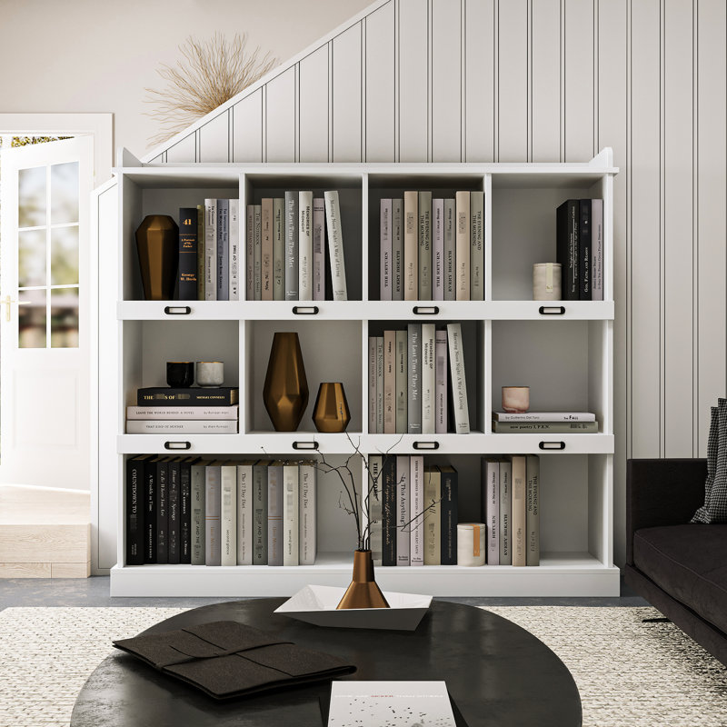 10-Shelf Bookcase, White - 53.38"X11.9"X45.89" For Home Storage Bookcase: Organize Your Space Effectively Construction, White
