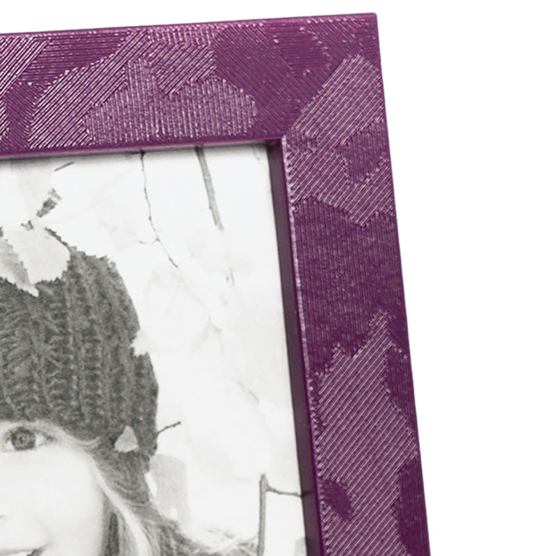 Cadre pour photo simple en bois embossé, 4 po x 6 po, Mauve