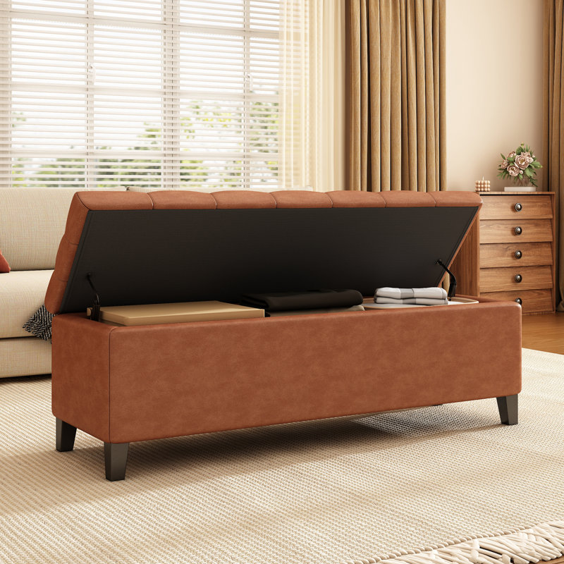 Upholstered Button Tufted Round Ottoman