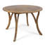 47.25" Round Acacia Wood Dining Table With Teak Finish/ Weather-Resistant Slatted Patio Table For Outdoor & Indoor Use