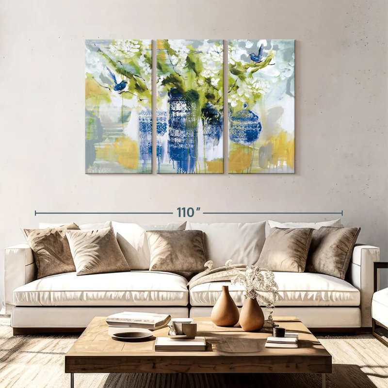 Avery Blue Wrens, 48" H x 74" W