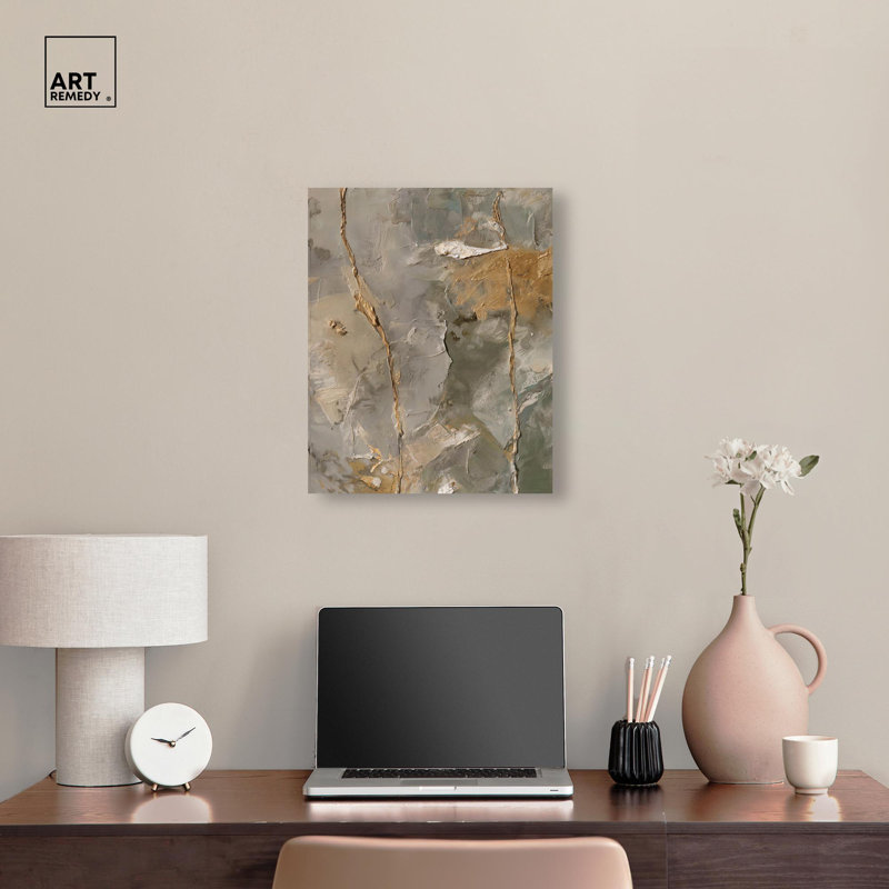 Art textuel abstrait sur toile Gossamer, H 20 po x l 16 po, Wrapped Canvas