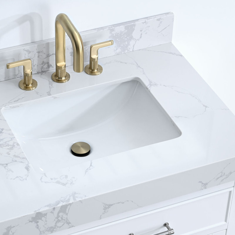 Meuble-lavabo double 72 po avec plateau en pierre reconstituée Narges